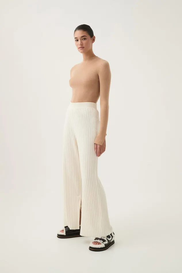Aje Matching Sets Archer Logo Trim Knit Pant Ivory 8211 Women