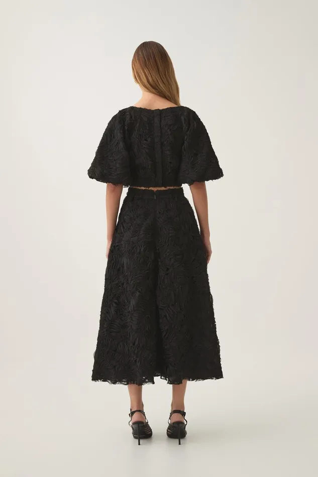 Aje Matching Sets Florential Textured Midi Skirt Black 8211 Women