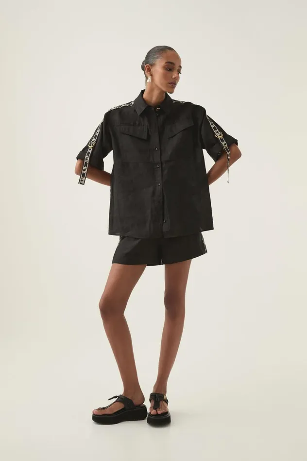 Aje Matching Sets Imogen Logo Shirt Black 8211 Women