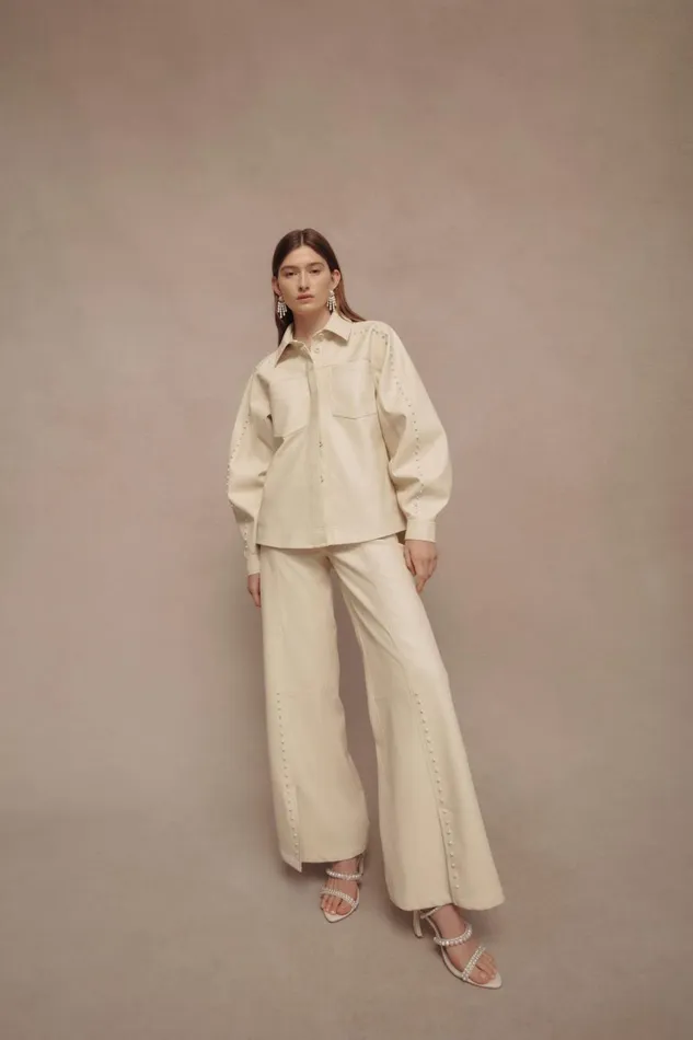 Aje Matching Sets Lumen Pearl Shirt Sandstone Beige 8211 Women Aje Matching Sets Lumen Pearl Shirt Sandstone Beige 8211 Women
