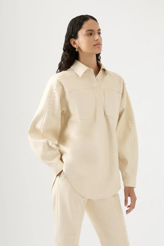 Aje Matching Sets Lumen Pearl Shirt Sandstone Beige 8211 Women Aje Matching Sets Lumen Pearl Shirt Sandstone Beige 8211 Women