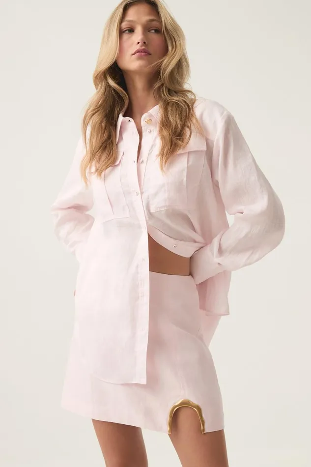 Aje Matching Sets Neoma Pocketed Shirt Pastel Pink 8211 Women
