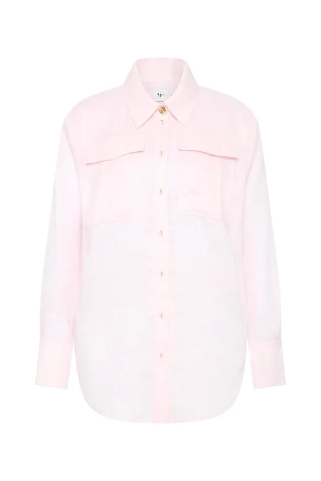 Aje Matching Sets Neoma Pocketed Shirt Pastel Pink 8211 Women Aje Matching Sets Neoma Pocketed Shirt Pastel Pink 8211 Women