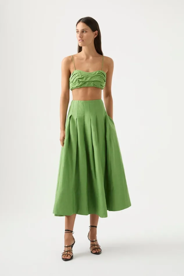 Aje Matching Sets Thea Draped Twist Crop Top Fern Green 8211 Women