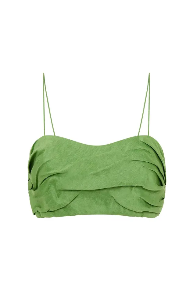 Aje Matching Sets Thea Draped Twist Crop Top Fern Green 8211 Women Aje Matching Sets Thea Draped Twist Crop Top Fern Green 8211 Women