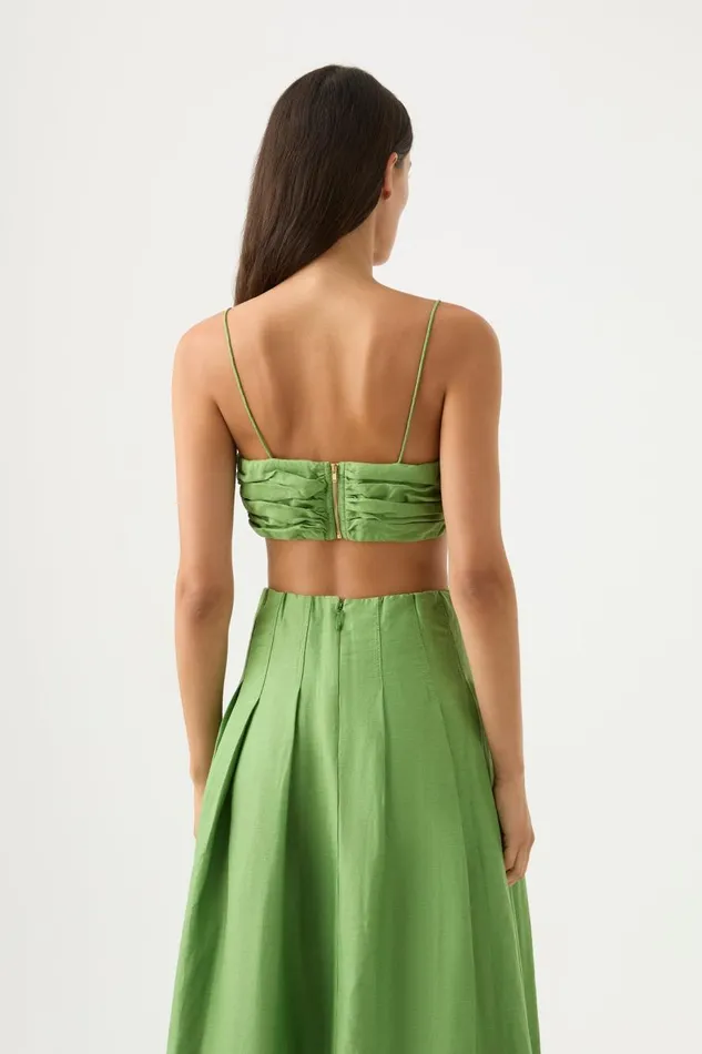 Aje Matching Sets Thea Draped Twist Crop Top Fern Green 8211 Women Aje Matching Sets Thea Draped Twist Crop Top Fern Green 8211 Women