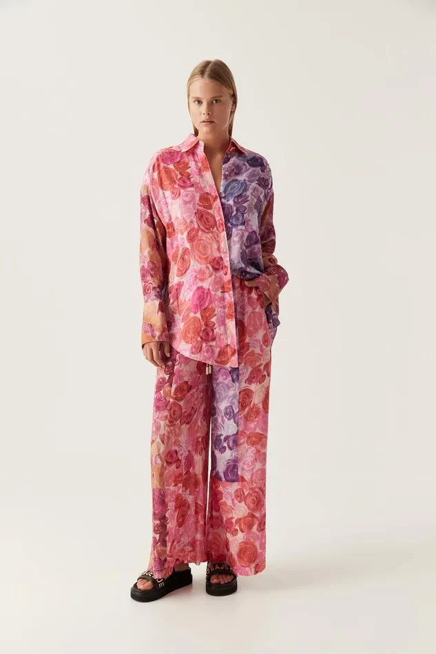 Aje Matching Sets Vision Oversized Linen Shirt Kaleidoscopic Rose 8211 Women Aje Matching Sets Vision Oversized Linen Shirt Kaleidoscopic Rose 8211 Women