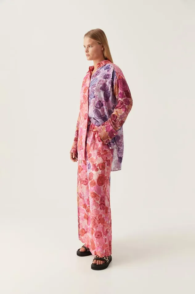 Aje Matching Sets Vision Oversized Linen Shirt Kaleidoscopic Rose 8211 Women Aje Matching Sets Vision Oversized Linen Shirt Kaleidoscopic Rose 8211 Women