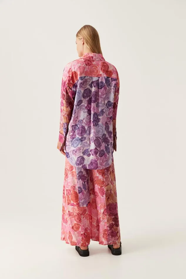 Aje Matching Sets Vision Oversized Linen Shirt Kaleidoscopic Rose 8211 Women Aje Matching Sets Vision Oversized Linen Shirt Kaleidoscopic Rose 8211 Women