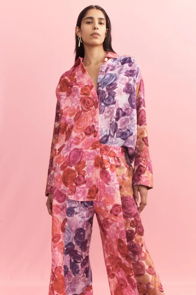 Aje Matching Sets Vision Oversized Linen Shirt Kaleidoscopic Rose 8211 Women Aje Matching Sets Vision Oversized Linen Shirt Kaleidoscopic Rose 8211 Women