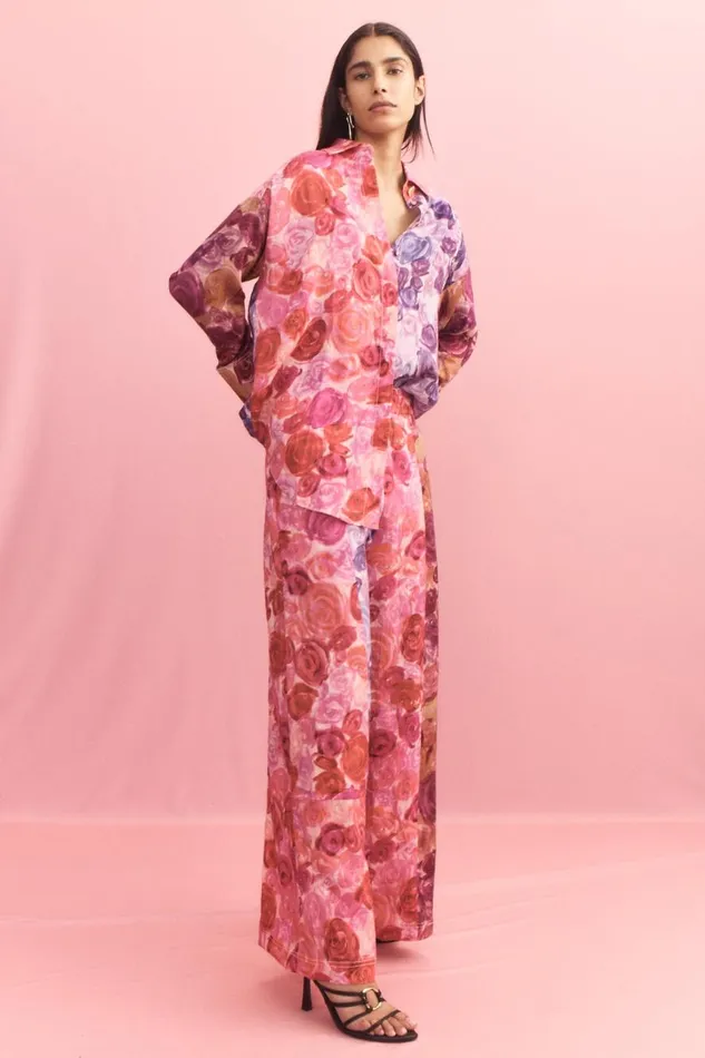 Aje Matching Sets Vision Oversized Linen Shirt Kaleidoscopic Rose 8211 Women Aje Matching Sets Vision Oversized Linen Shirt Kaleidoscopic Rose 8211 Women