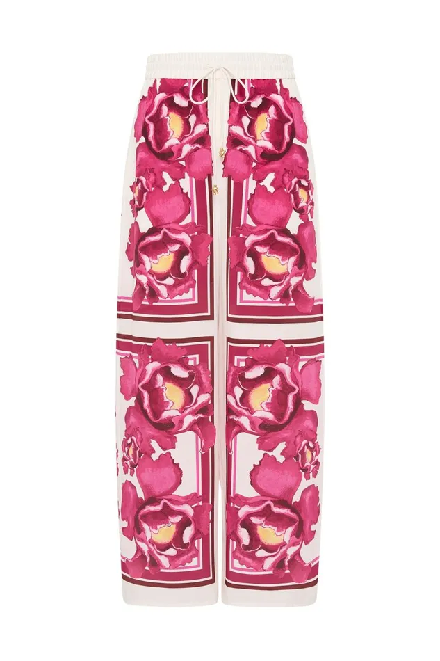 Aje Pants Atomic Silk Relaxed Pant Boldly Blooming 8211 Women