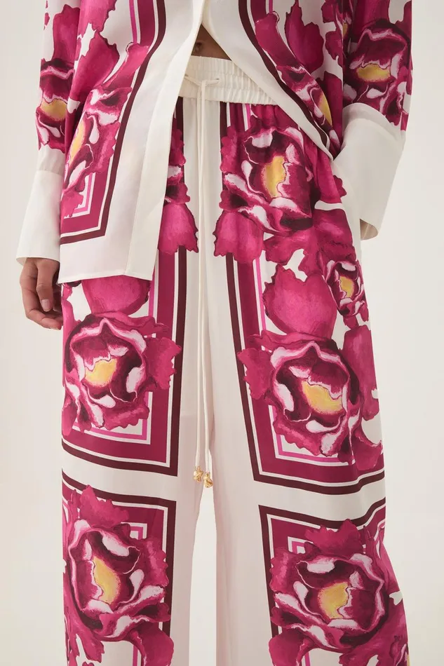 Aje Pants Atomic Silk Relaxed Pant Boldly Blooming 8211 Women