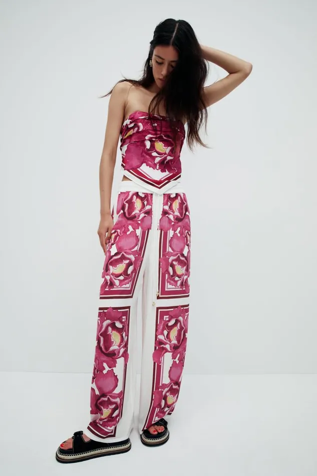 Aje Pants Atomic Silk Relaxed Pant Boldly Blooming 8211 Women