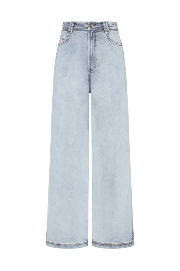 Aje Pants Embrace Wide Leg Jeans Two Tone Indigo 8211 Women