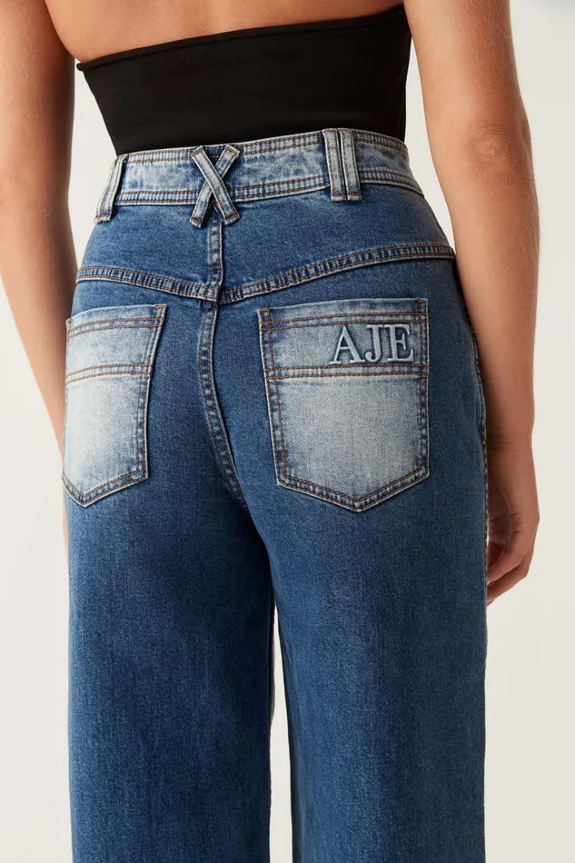 Aje Pants Embrace Wide Leg Jeans Two Tone Indigo 8211 Women