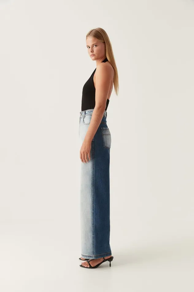 Aje Pants Embrace Wide Leg Jeans Two Tone Indigo 8211 Women