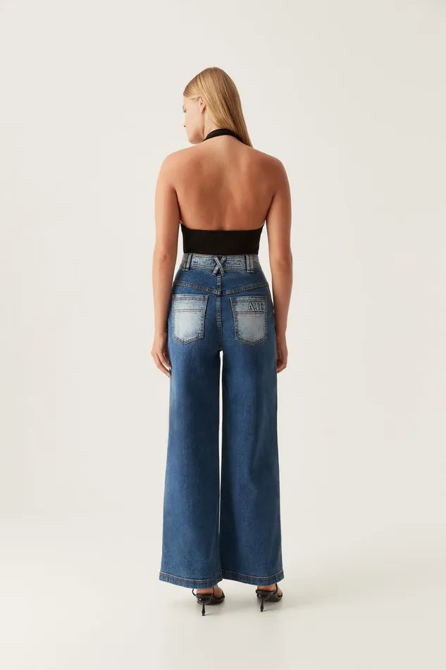 Aje Pants Embrace Wide Leg Jeans Two Tone Indigo 8211 Women