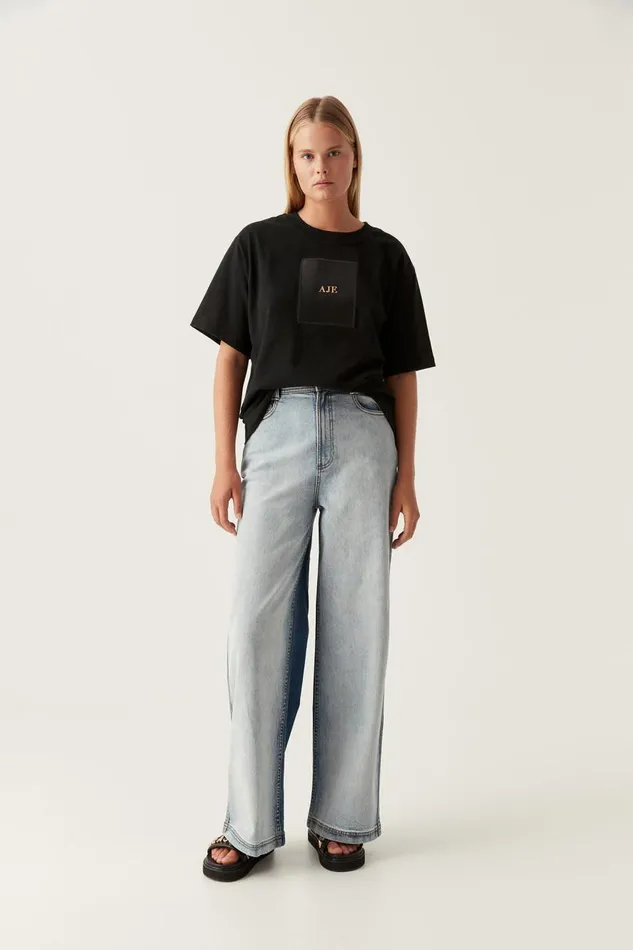 Aje Pants Embrace Wide Leg Jeans Two Tone Indigo 8211 Women