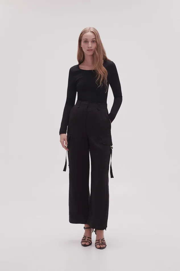 Aje Pants Escapade Ribbon Utility Pant Black 8211 Women