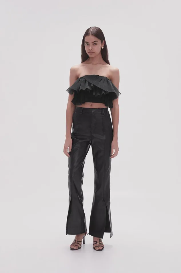 Aje Pants Martha Wide Leg Pant Black 8211 Women