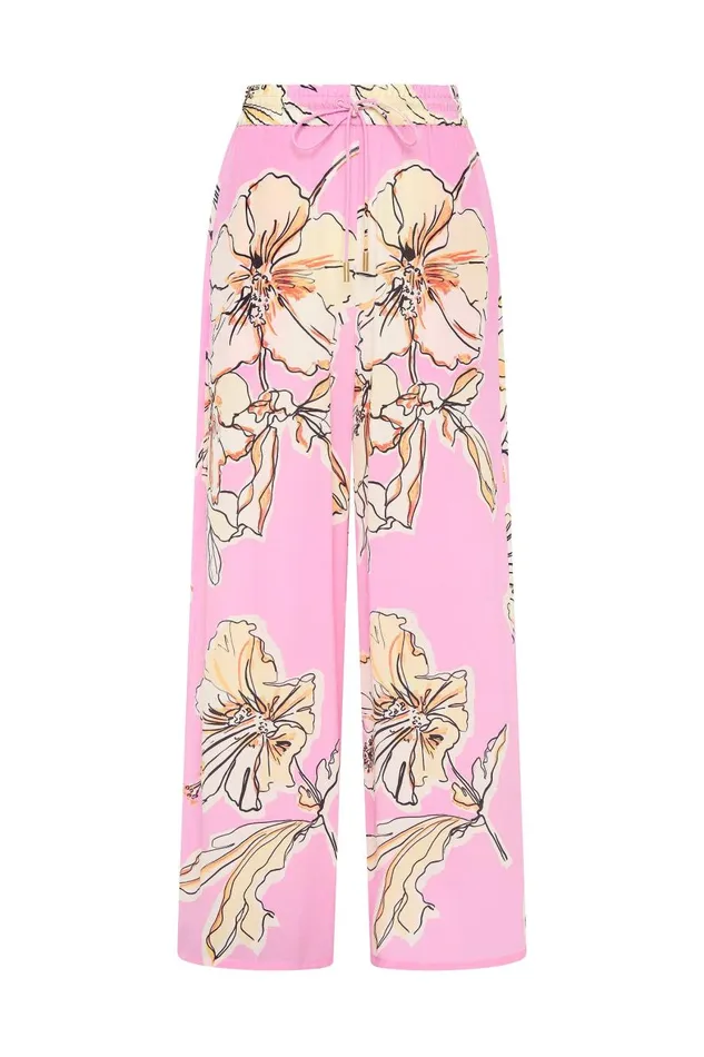 Aje Pants Mirella Silk Pant Pink Hibiscus 8211 Women
