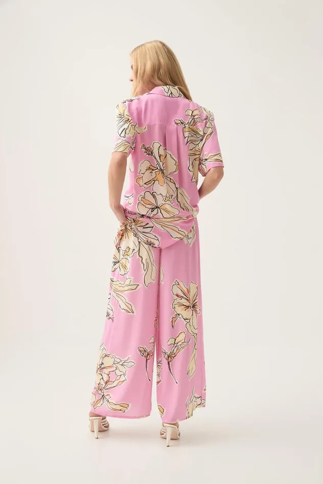 Aje Pants Mirella Silk Pant Pink Hibiscus 8211 Women