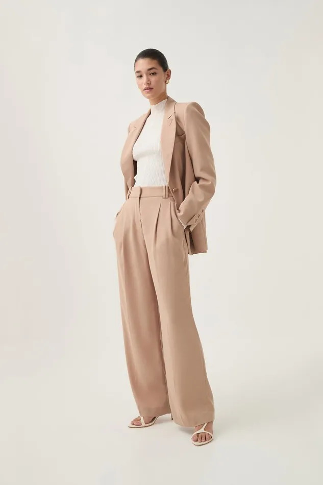 Aje Pants Paragon Tailored Pant Ecru Beige 8211 Women