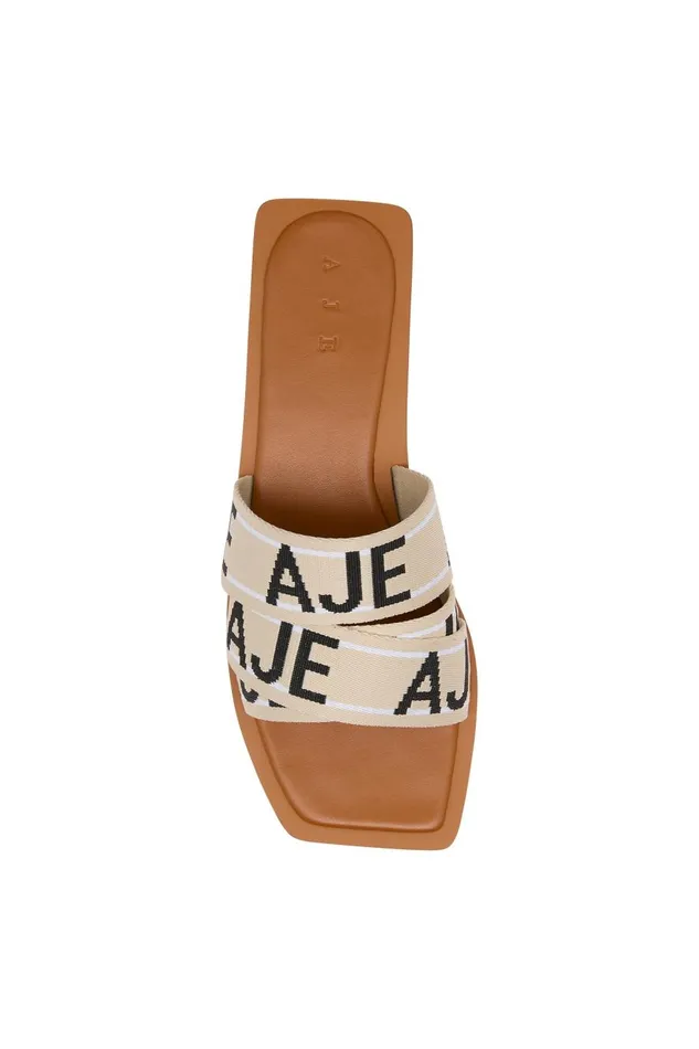 Aje Shoes Anais Logo Slide Tannatural 8211 Women