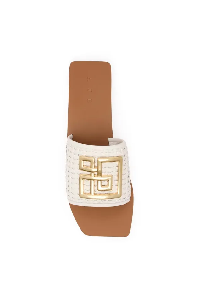Aje Shoes Cosmic Woven Slide Ivory 8211 Women