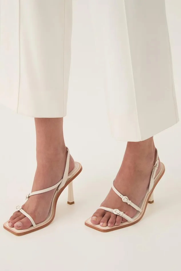 Aje Shoes Lorelai Strappy Buckle Heel Ivory 8211 Women