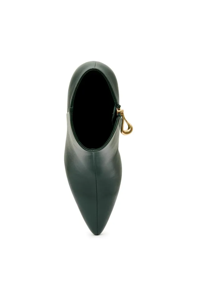 Aje Shoes Quinn Ribbon Heel Ankle Boot Forest Green 8211 Women