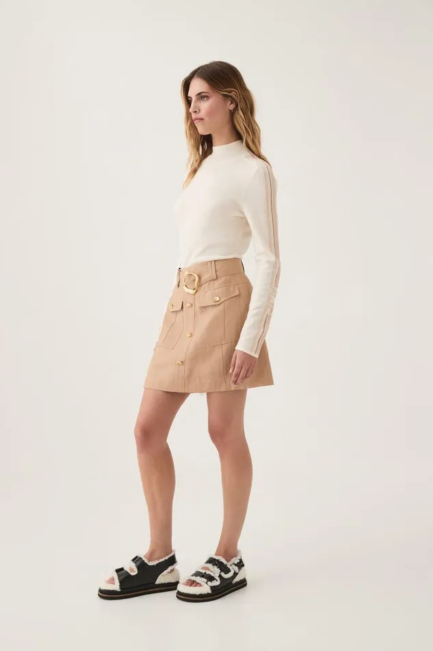 Aje Skirts Beacon Utility Mini Skirt Ecru Beige 8211 Women