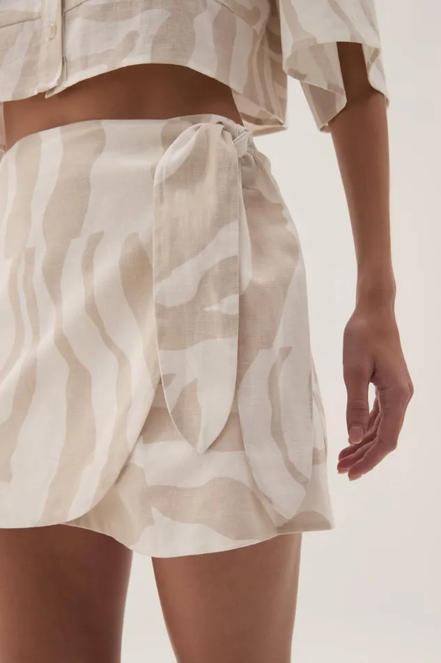 Aje Skirts Eden Wrap Skirt Oatmeal Zebra 8211 Women