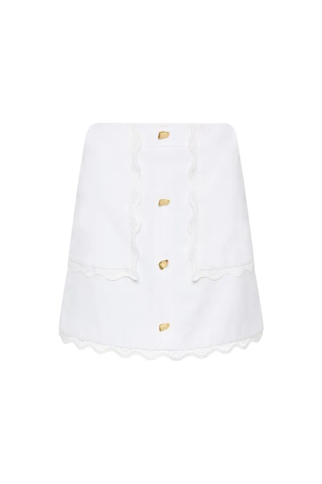 Aje Skirts Reva Wave Trim Skirt Ivory 8211 Women