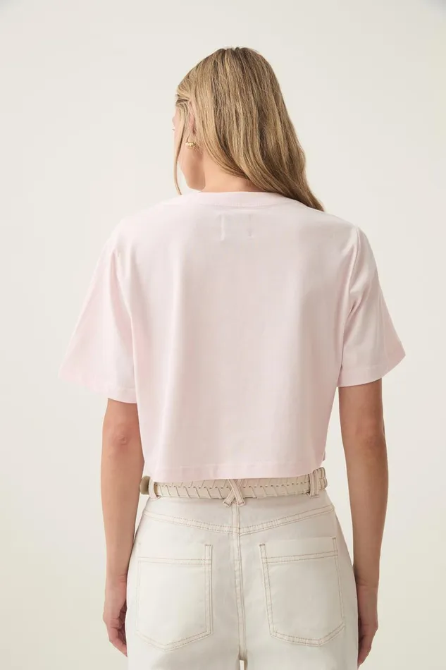 Aje Tees Beam Embroidered Logo Tee Pastel Pink 8211 Women