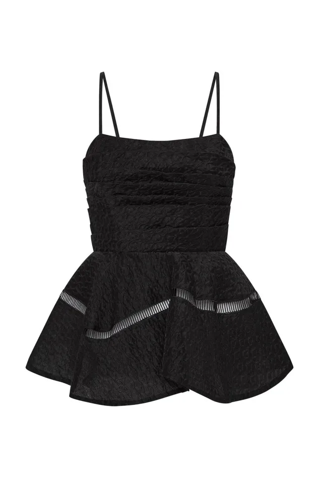 Aje Tops Cinque Jacquard Top Black 8211 Women Aje Tops Cinque Jacquard Top Black 8211 Women