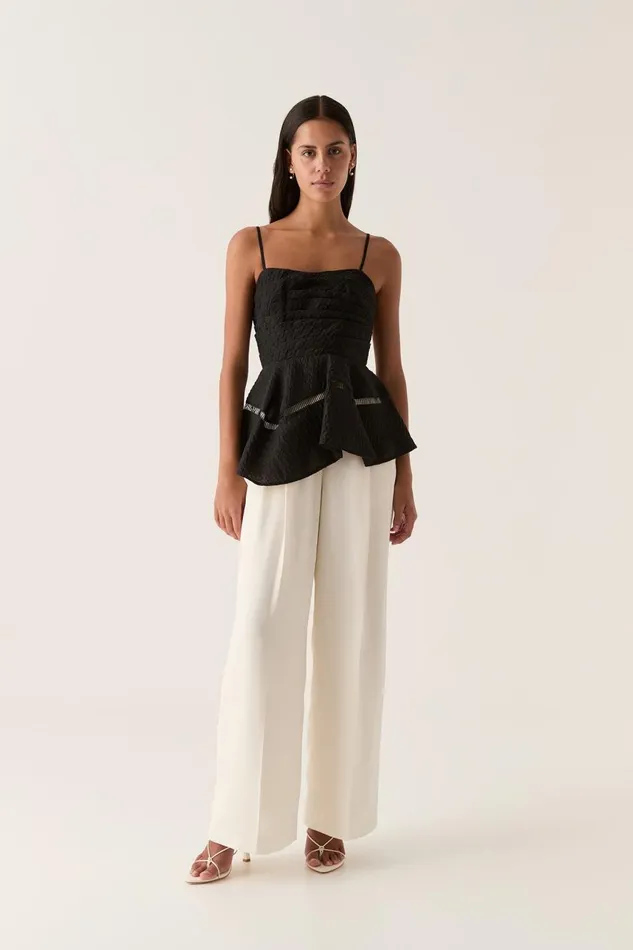 Aje Tops Cinque Jacquard Top Black 8211 Women Aje Tops Cinque Jacquard Top Black 8211 Women