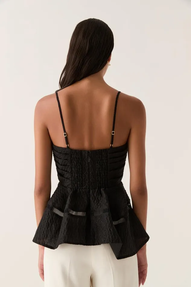 Aje Tops Cinque Jacquard Top Black 8211 Women Aje Tops Cinque Jacquard Top Black 8211 Women