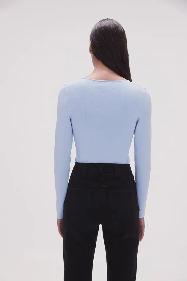 Aje Tops Clementine Knit Top Light Sky Blue 8211 Women Aje Tops Clementine Knit Top Light Sky Blue 8211 Women