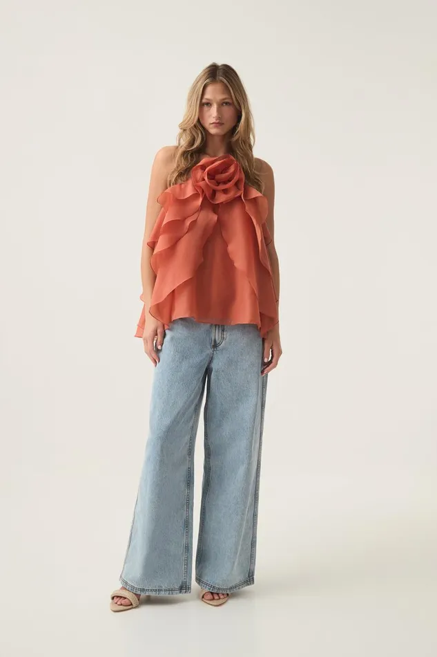Aje Tops Pandorea Layered Top Coral Clay 8211 Women