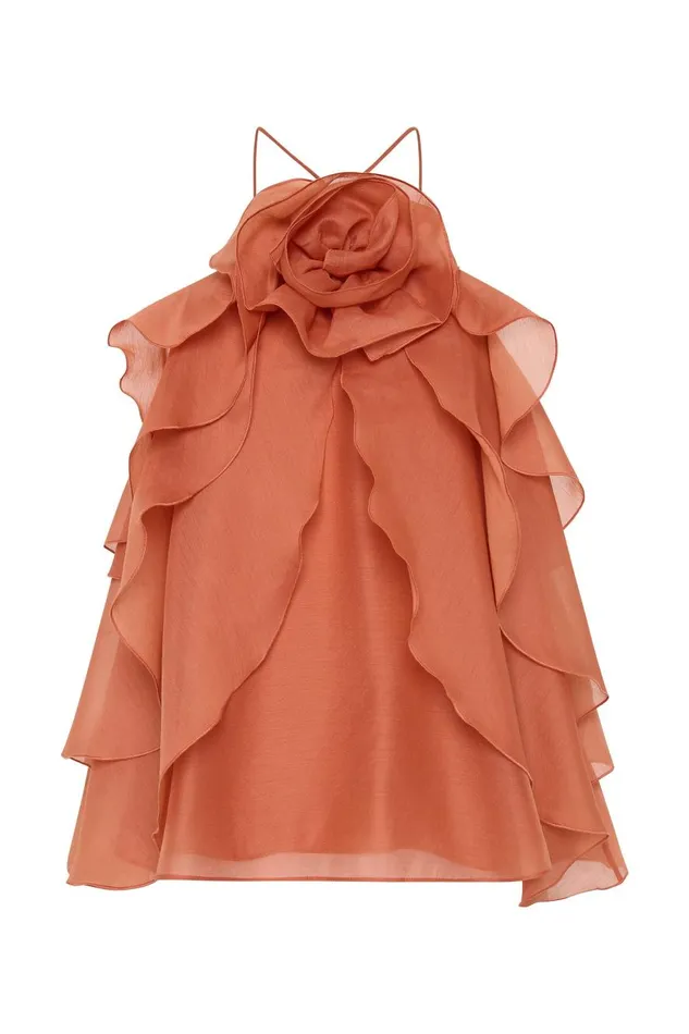 Aje Tops Pandorea Layered Top Coral Clay 8211 Women Aje Tops Pandorea Layered Top Coral Clay 8211 Women