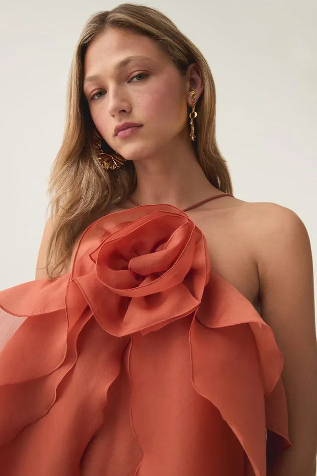 Aje Tops Pandorea Layered Top Coral Clay 8211 Women Aje Tops Pandorea Layered Top Coral Clay 8211 Women
