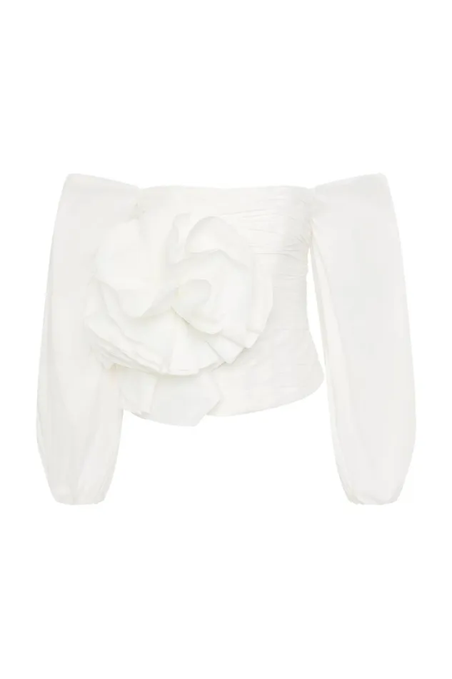 Aje Tops Parallels Spiral Top Ivory 8211 Women Aje Tops Parallels Spiral Top Ivory 8211 Women