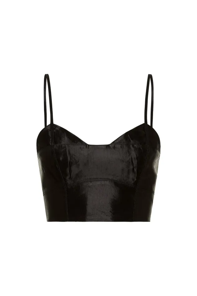 Aje Tops Rowena Panelled Bralette Black 8211 Women Aje Tops Rowena Panelled Bralette Black 8211 Women
