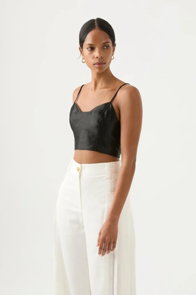 Aje Tops Rowena Panelled Bralette Black 8211 Women Aje Tops Rowena Panelled Bralette Black 8211 Women