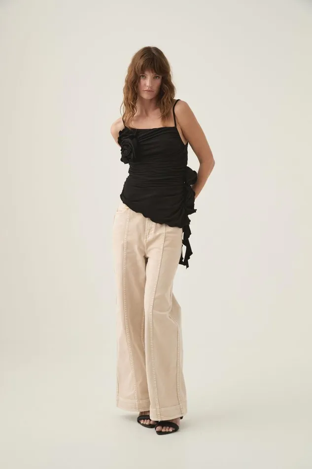 Aje Tops Serene Asymmetric Gathered Top Black 8211 Women