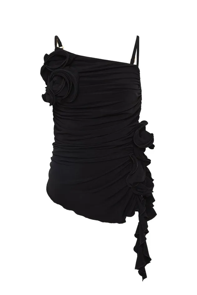 Aje Tops Serene Asymmetric Gathered Top Black 8211 Women Aje Tops Serene Asymmetric Gathered Top Black 8211 Women