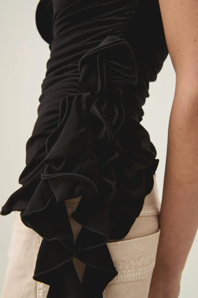 Aje Tops Serene Asymmetric Gathered Top Black 8211 Women Aje Tops Serene Asymmetric Gathered Top Black 8211 Women