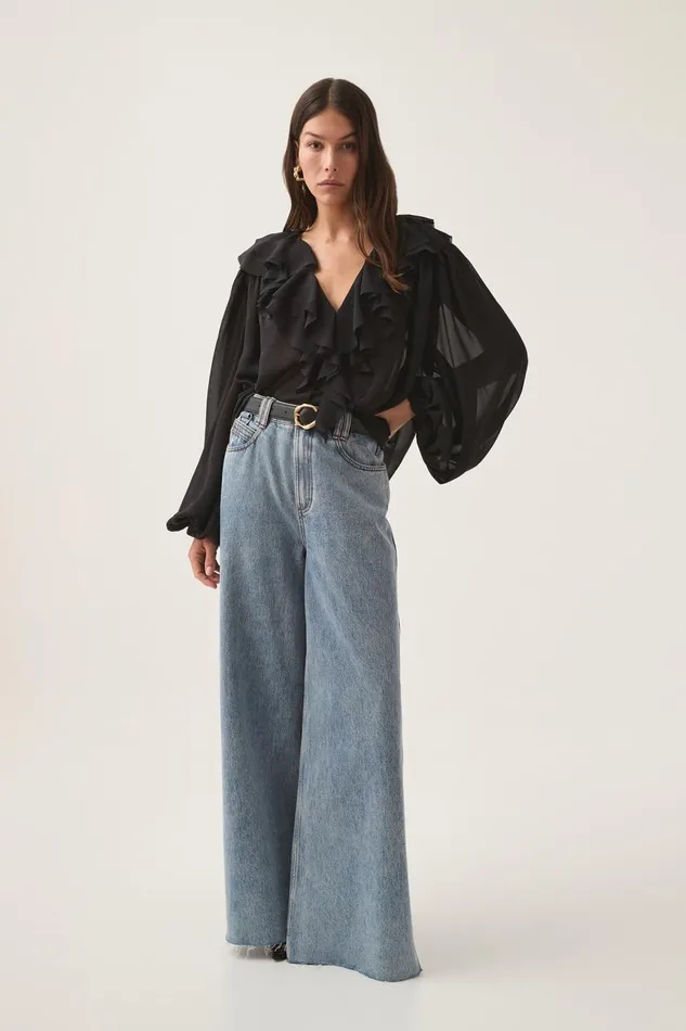 Aje Tops Tabitha Pom Pom Blouse Black 8211 Women